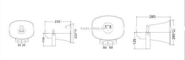 YH300T 30W 8ohm ABS Outdoor Waterproof Horn Speaker