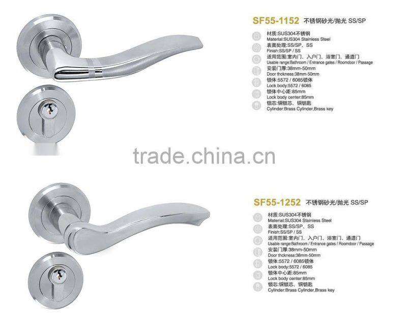 High-quality TRI-CIRCLE Stainless steel wholesale household anti-theft double sided door handle locks, stainless steel handles
