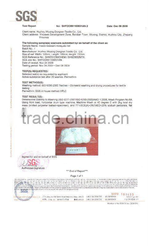 insecticide treated mosquito net