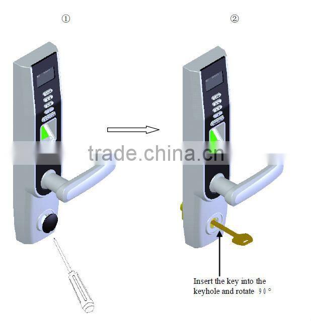 Zinc Alloy OLED display fingerprint reader access control biometric fingerprint lock with usb function