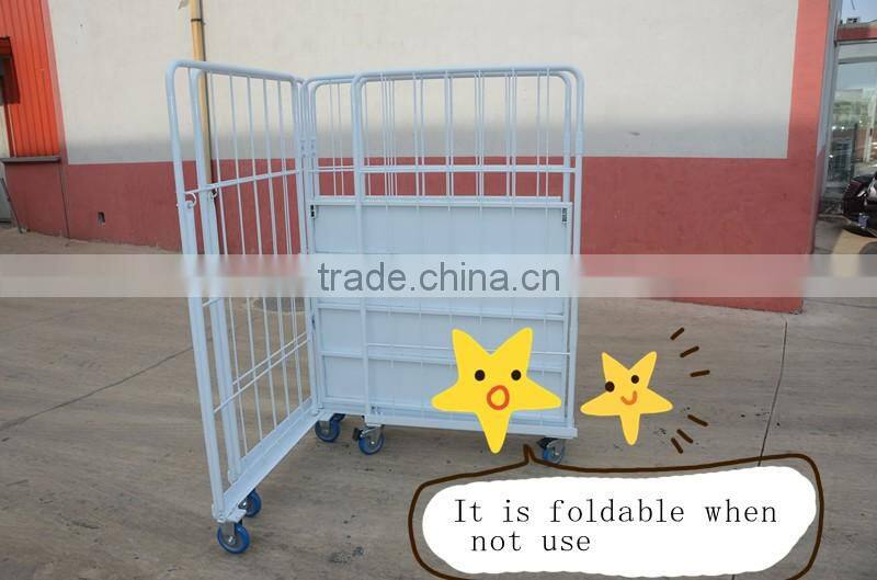 three sides material handling steel tube collapsible moving containers