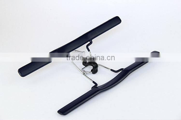 Non Slip Metal Clamp Trouser Hanger, PVC Hair Extension Slack Hanger
