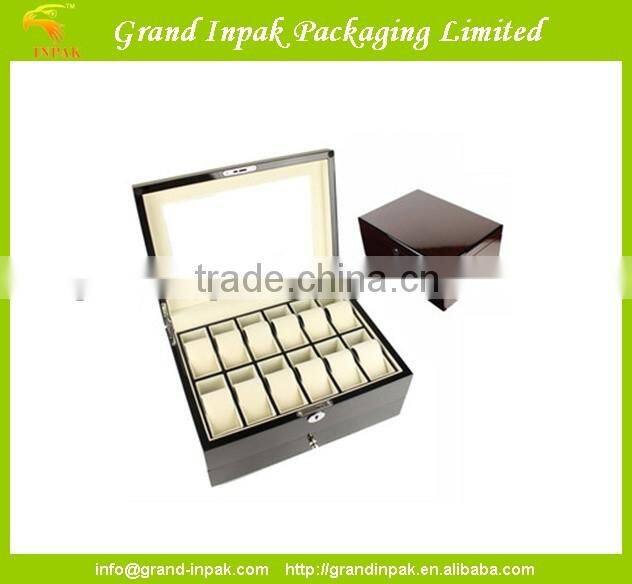 Luxury wooden watch jewelry and watch display storage box with double layers