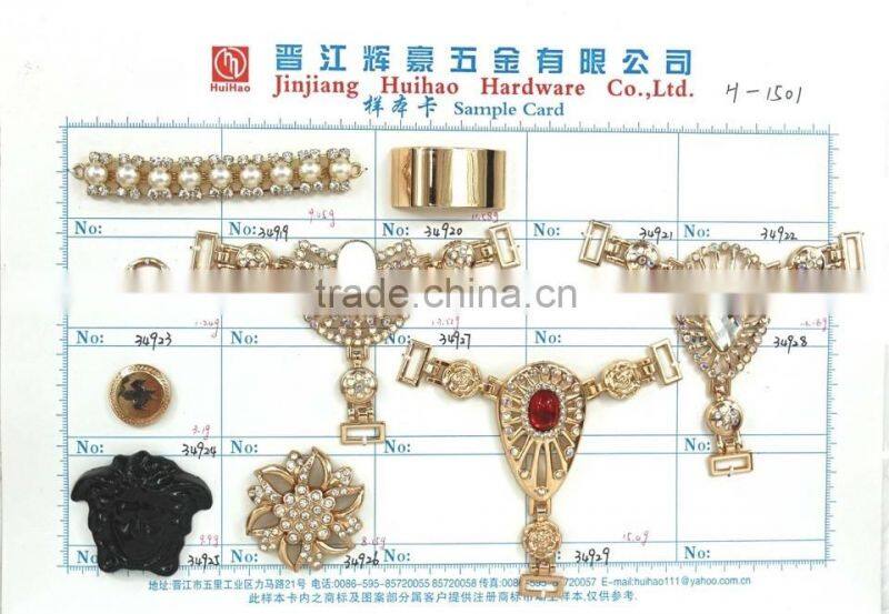 Gold plating metal sandal shoe chain part decoration HB053