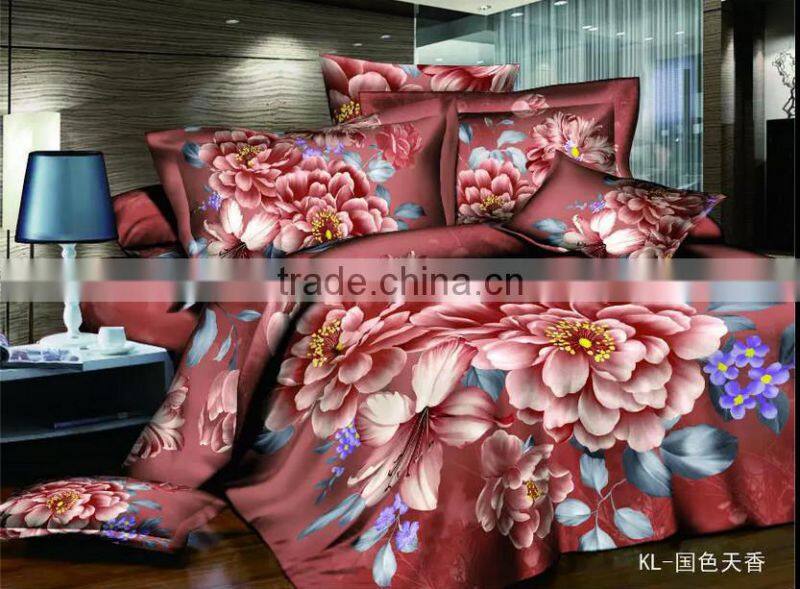 3D bedding sets flowers with 100% polyester & universal printed