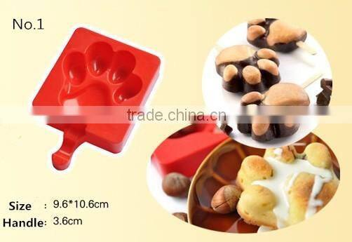 2016 Hot summer gadget silicone Popsicle mold,cute ice cream tools