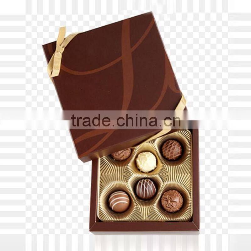 Best chocolate packaging box with plastic tray and ribbon