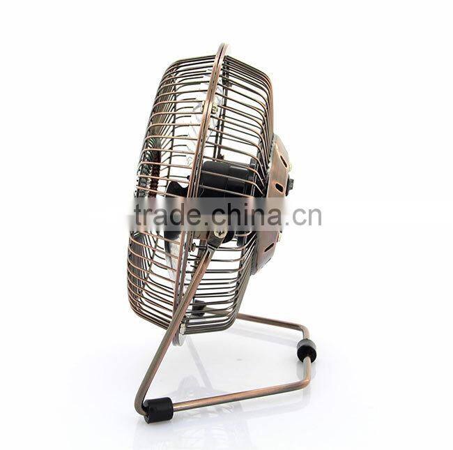 Portable Bronze 6 Inch metal Mini fan usb