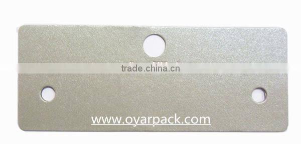 punch 2 holes silver earring card with gold logo custom