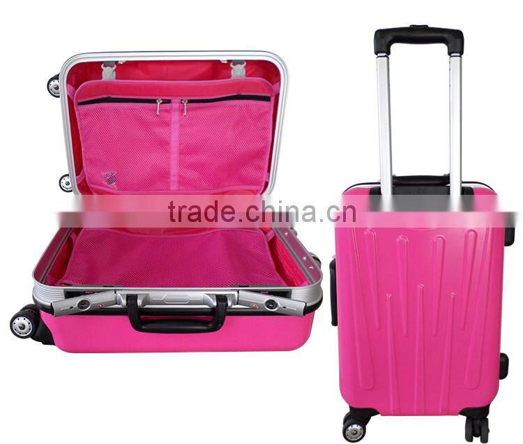 20 Inch Black Color Cheap Trolley Suitcase With 4-Wheels