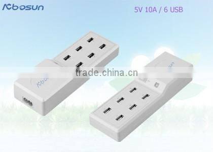 New, Hot, Multifunctional Type C, QC2.0, IQ chip 5 Port USB Charger, 5V 10A CE, UL, FCC approved