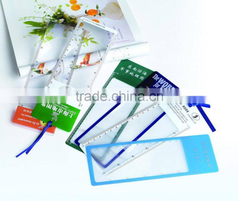 2015 high quality pocket led magnifier card Bookmark magnifier