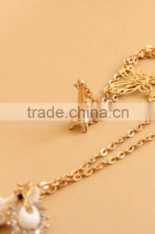 MYLOVE Fashion gold plated necklace cute butterfly leaf pendant long polo chain sweater necklace HOT MLSC-17