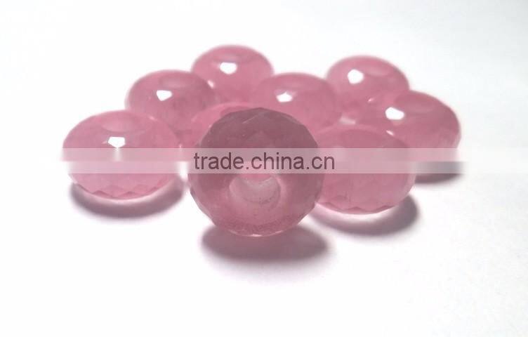 AAA Chinese Pink Cats Eye Stylist Roundel Big Hole Beads