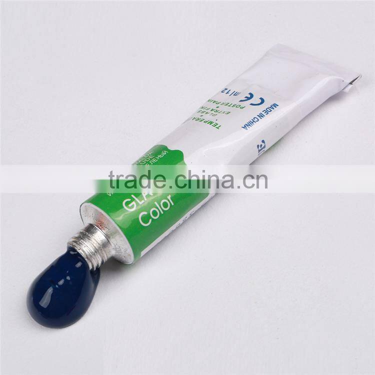 12 x 12ml glass paints, washable glass deco paints diy, glass painting colours set in plastic box