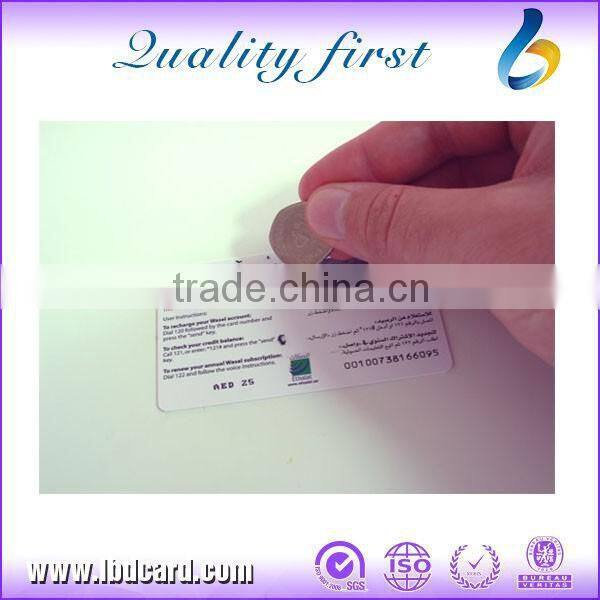 Hot Sale Competitive Price Recharge Card Printing, Prepaid Scratch Card Printing, Printed PVC Card Wholesale