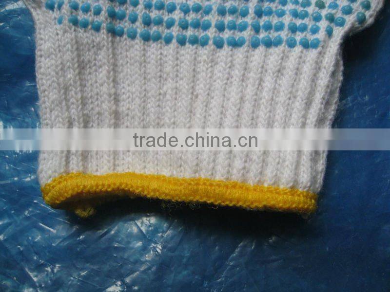 red 10 gauge /7gauge cotton pvc dotted working glove