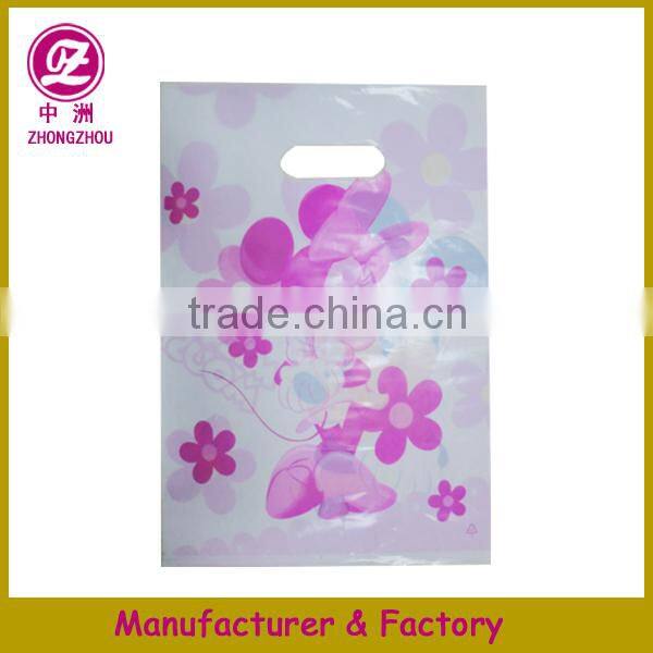 plastic reinforced die cut handle bag cheap price from Guangzhou manufacturer