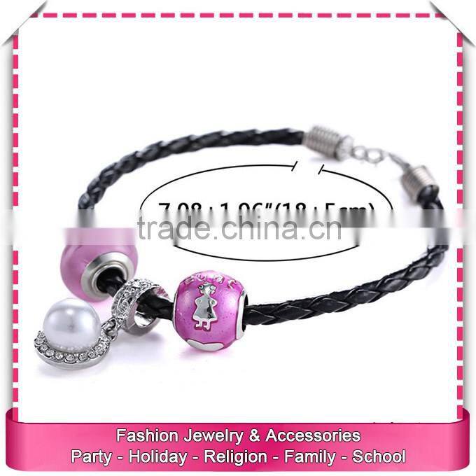 Custom leather luminous bracelet, hot sale bracelet of leather