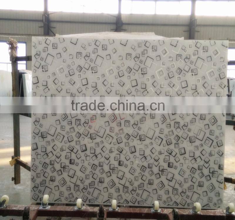 decorative wardrobe sliding door ultra clear white back painted glass