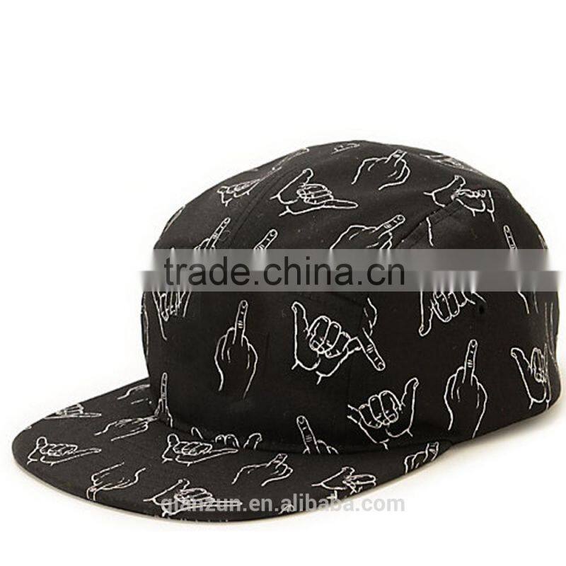 Fashion Design 100% Cotton Blank Wholesale Custom 5 Panel Hats