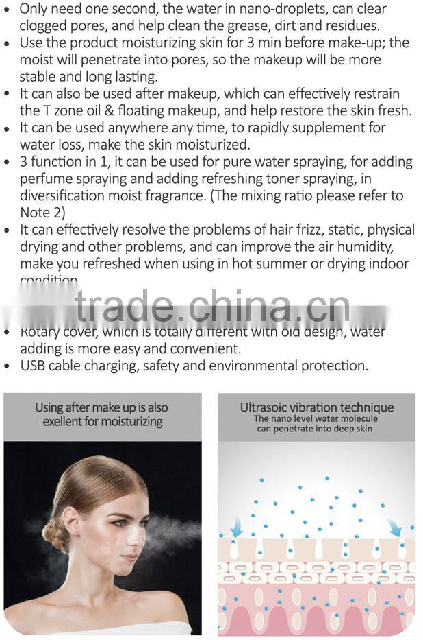 Mini Facial Nano Sprayer USB Rechargeable Portable Lonic Facial Face Steamer