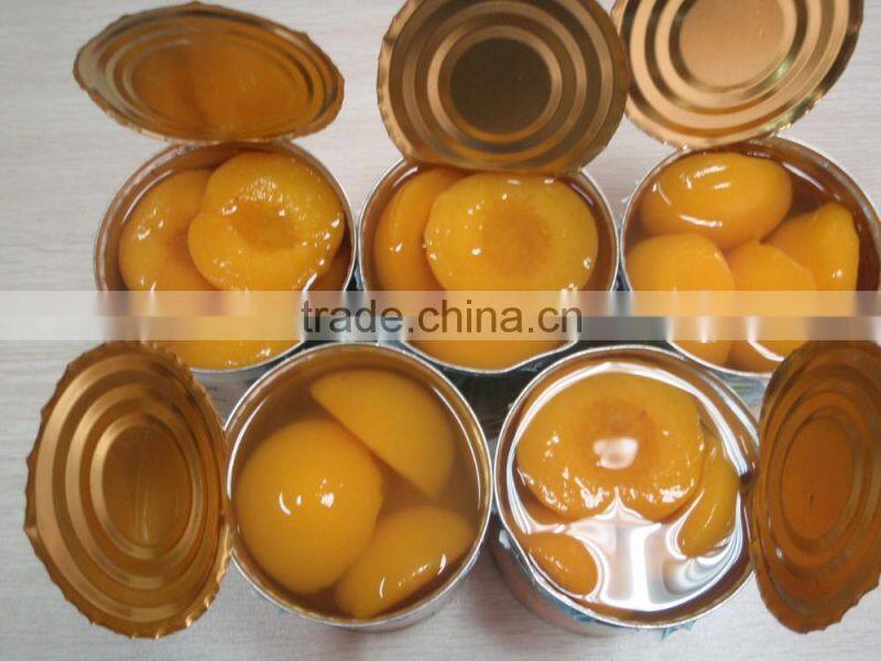 Best quality bakery canned golden peach halves in syrup from South Africa