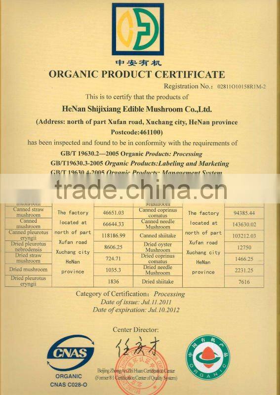 Canned oyster mushroom