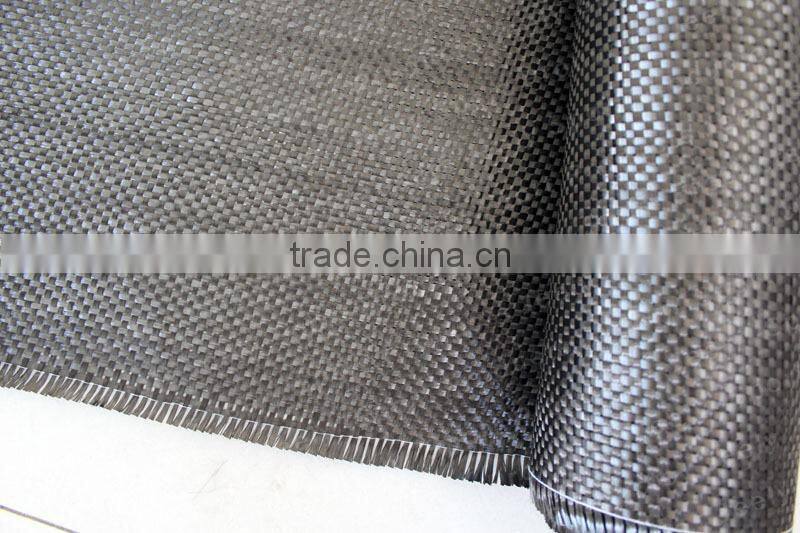 12K 800DTex 400g/m2 Plain Weave Fabric Carbon Fiber Yarn Woven Cloth 1m Wide