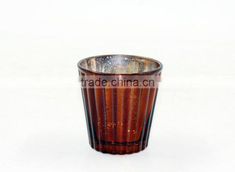 stripe glass candle holder cup