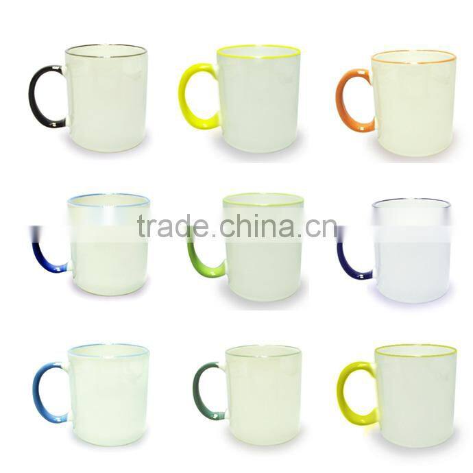 AA Grade Rim & Handle Colorful Mug Handle Coated Mug for sublimation