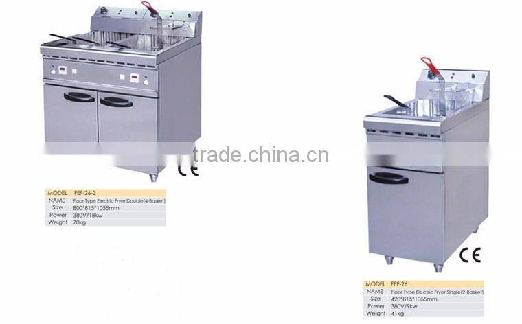 18+18L Gas Stainless Steel 2 Tank 2 Basket Deep Fryer