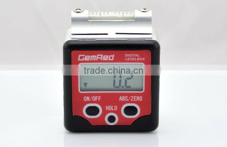 electronic protractor with spirit bubble wheel alignment sensor