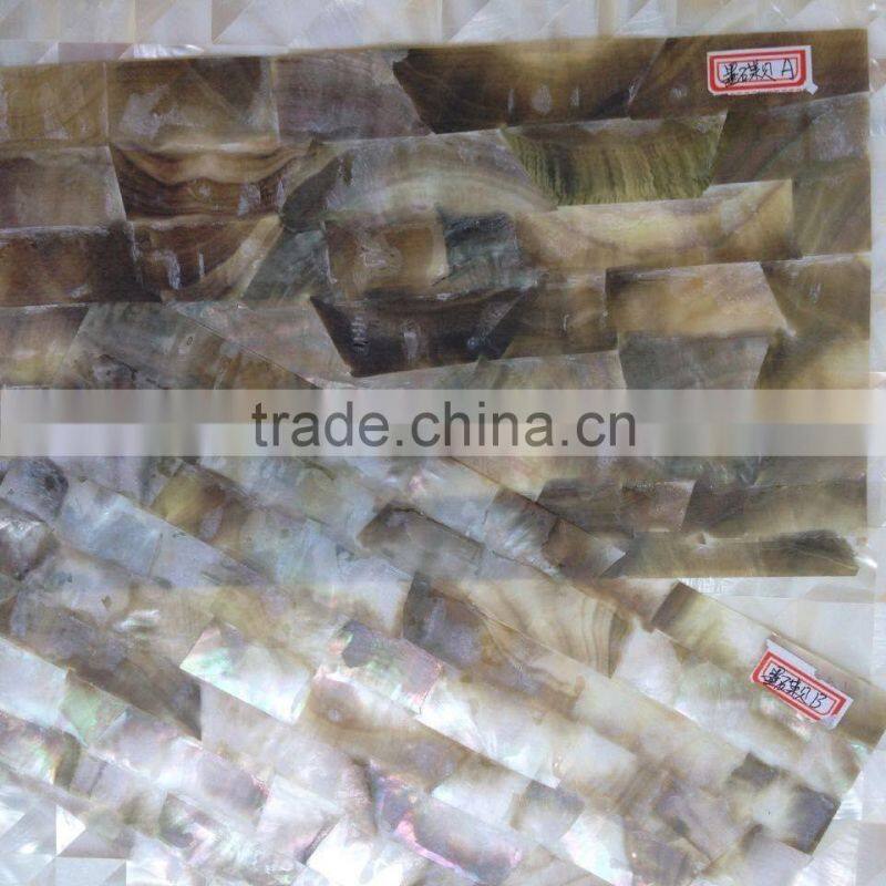Office decoration laminated blacklip mother of pearl sea shell paper