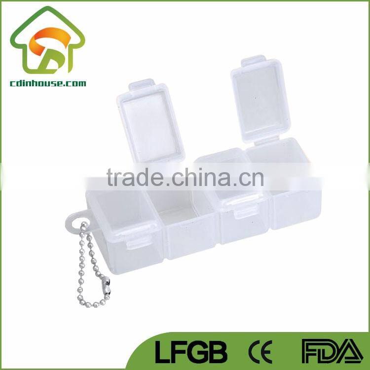 3 Grids Small Plastic Sealed Box Organizer with Lid