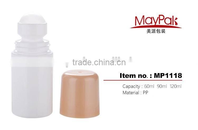 Cheap price refillable 60ml 90ml 120ml deodorant roll on bottle