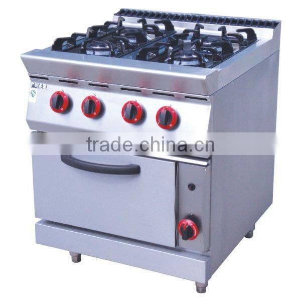 Gas Catering Cooking Range with 4-burner & Oven& Grill