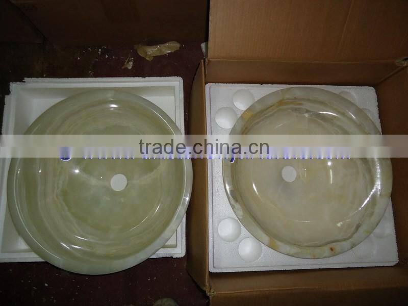 PAKISTAN FACTORY MADE PURE GREEN ONYX ROUND SINKS AND BASINS