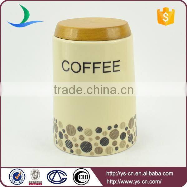 Wooden lid storage jars with tiny dots factory wholesale