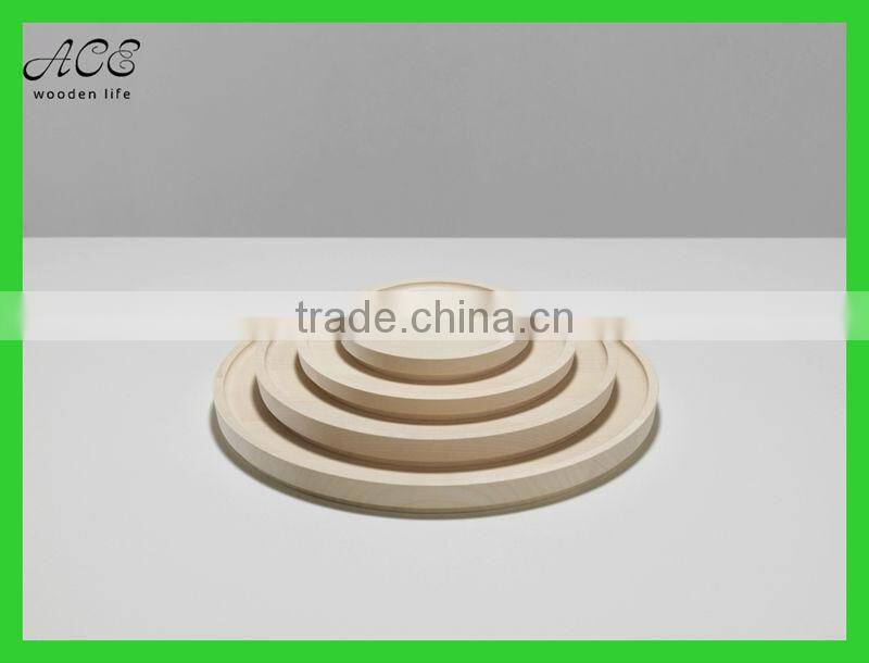 Round shape wooden serving tray