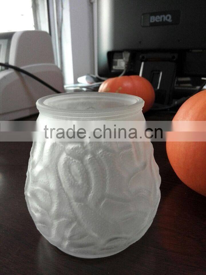 Promotional wholesale glass candle holders with metal