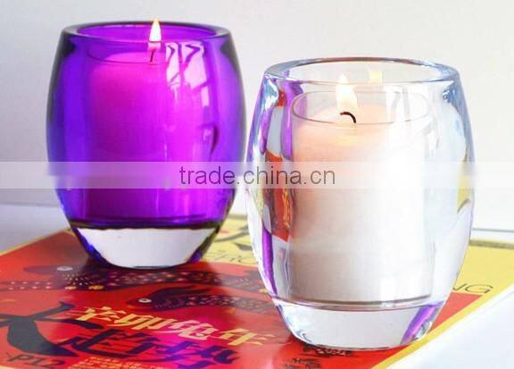 Promotional wholesale glass candle holders with metal
