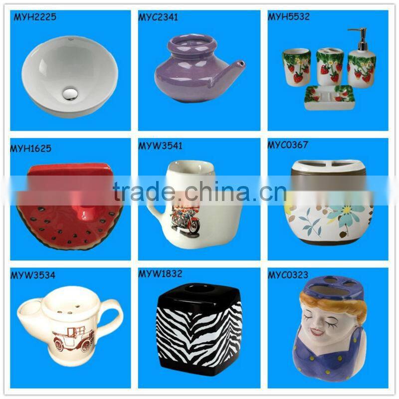 Ceramic duck toilet bowl brush holder