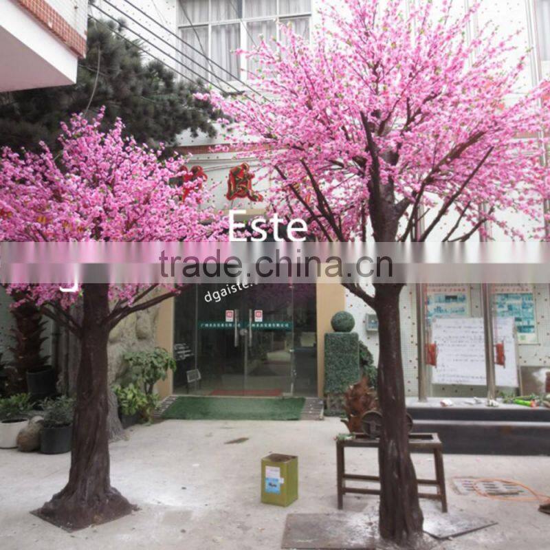 Atificial pink peach blossom flower tree for home decoration fiberglass trunk