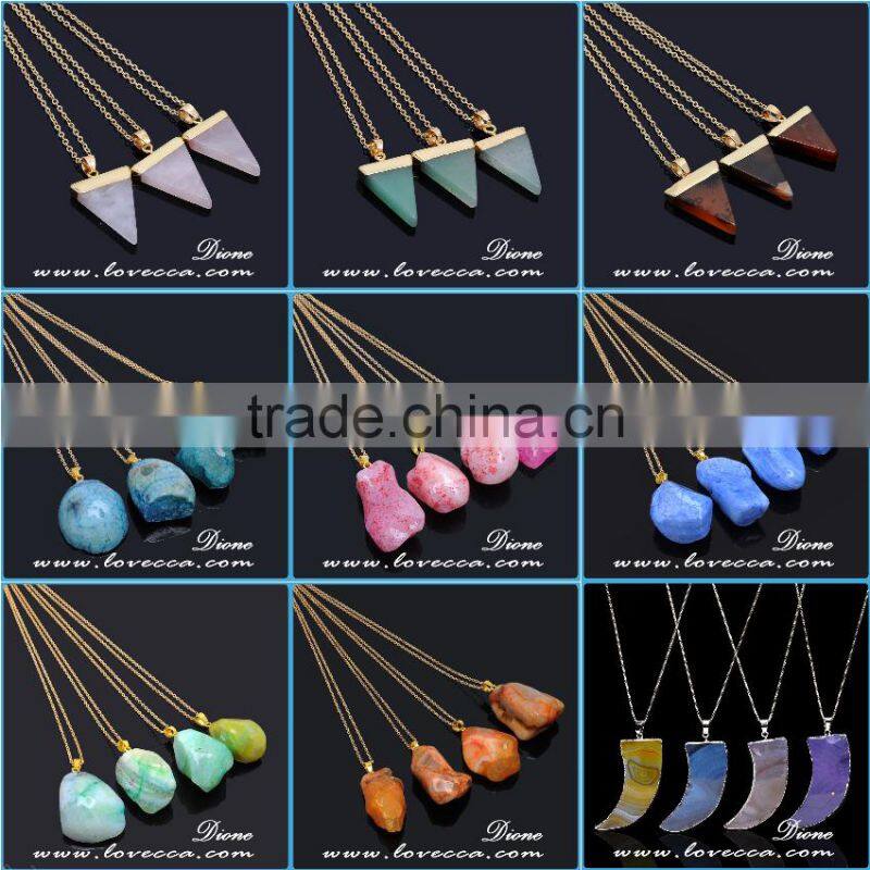 Blue druzy agate jewellery Various design simple agate druzy pendants