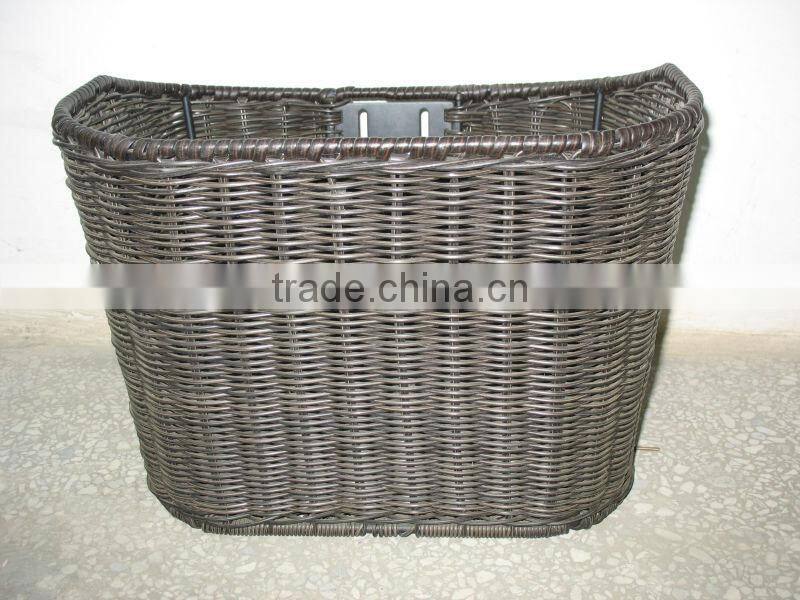 plastic round wicker bicycle basket