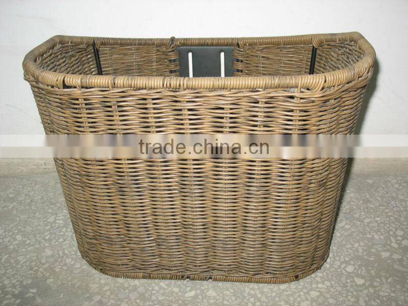 plastic round wicker bicycle basket
