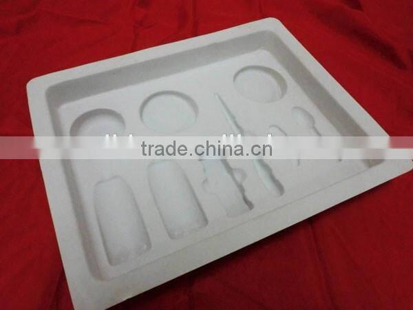 hot sale biodegradable plastic flocking cosmetic packaging blister tray