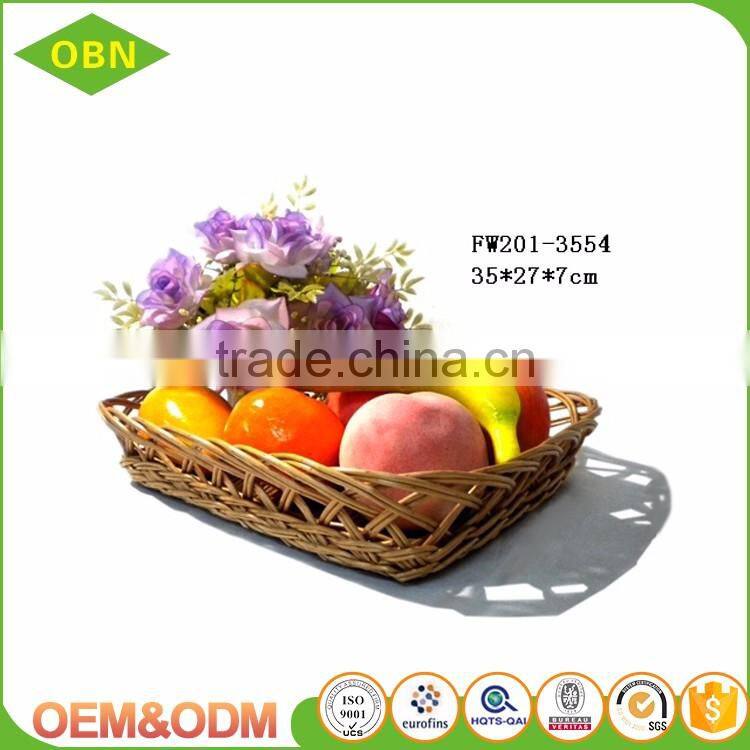 Rattan Wicker Fruit Basket Weave Tray