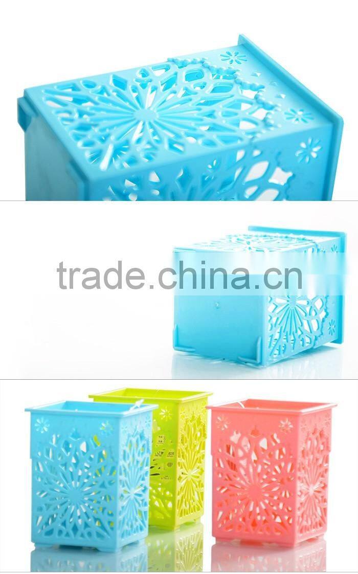 emc plastic square mini pen holder, mini desktop organizer, mini pen holders